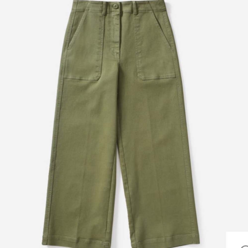 Everlane Wide Leg Cropped Utility Pants Sz 4